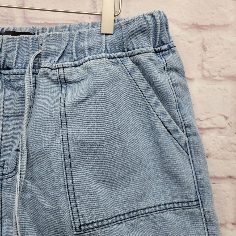 Y2K DT Jeans Denim‎ Fringe Short Shorts Womens 1XL Hippie Frayed Boho Beachwear